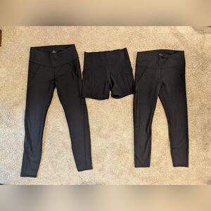 Athleta Workouts Tights & Shorts Set of Three Size Medium Black